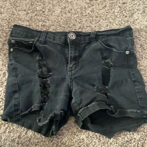 Black jean shorts